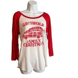 National Lampoon “Griswold Family Christmas” Womens Raglan Graphic Tee Small
